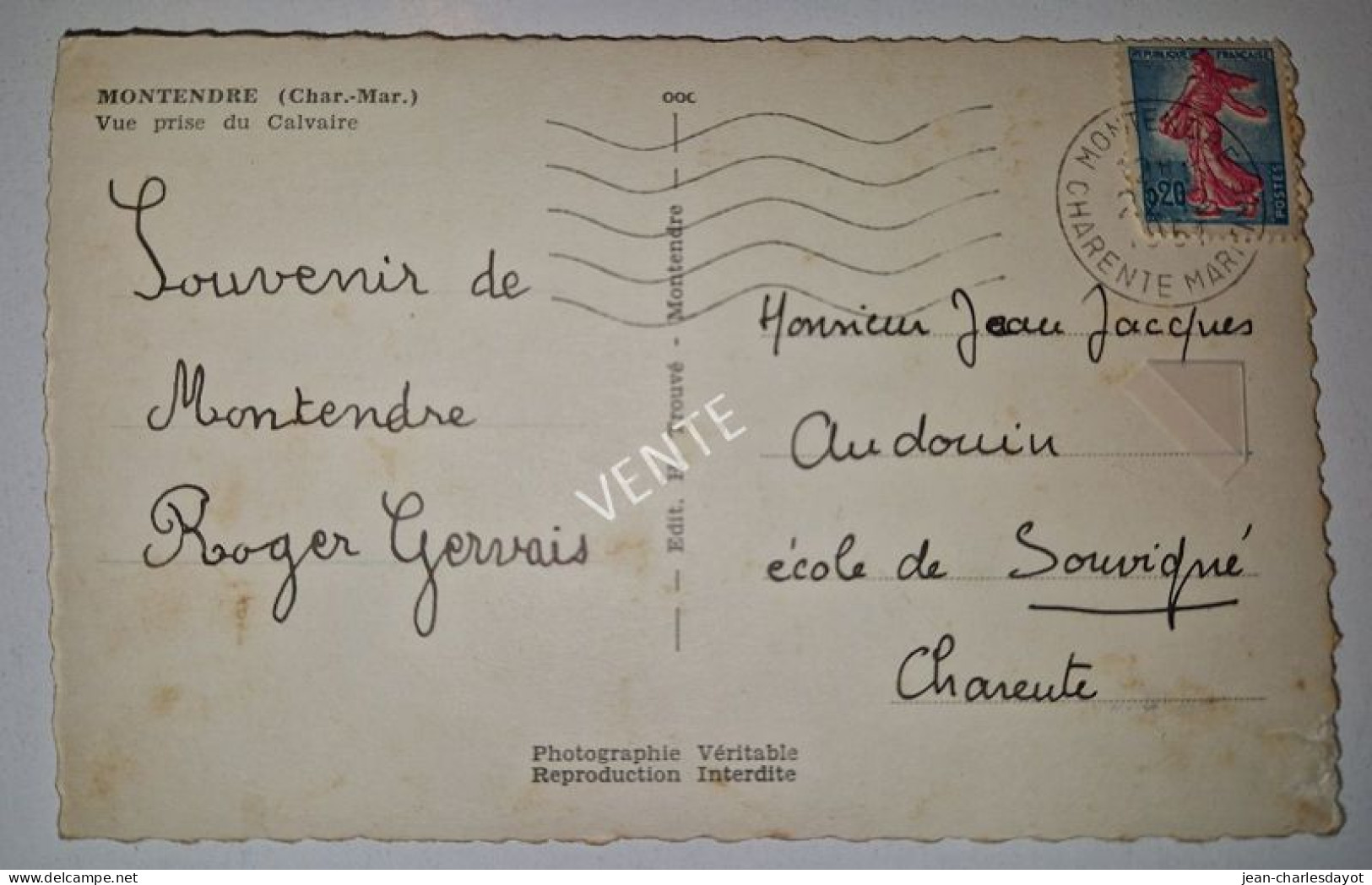 Carte Postale MONTENDRE - Vue Prise Du Calvaire - Montendre