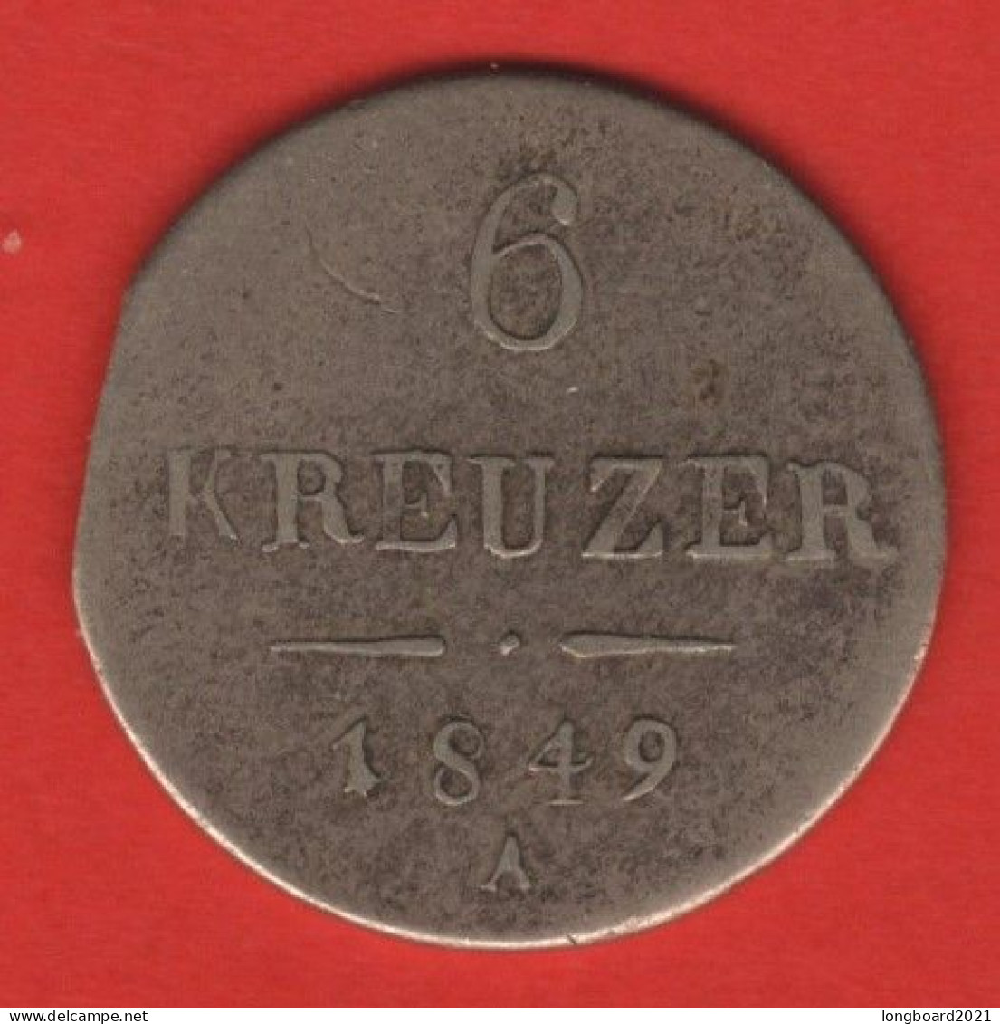 Österreich - 6 Kreuzer 1849A - Autriche