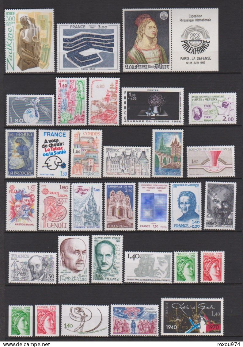 ANNEES COMPLETES      1980-81-82      TIMBRES NEUFS** + FEUILLET N°8        7 SCAN - 1980-1989