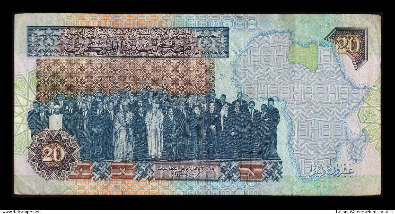 Libia Libya 20 Dinars 2002 Pick 67 Bc/Mbc F/Vf - Libya