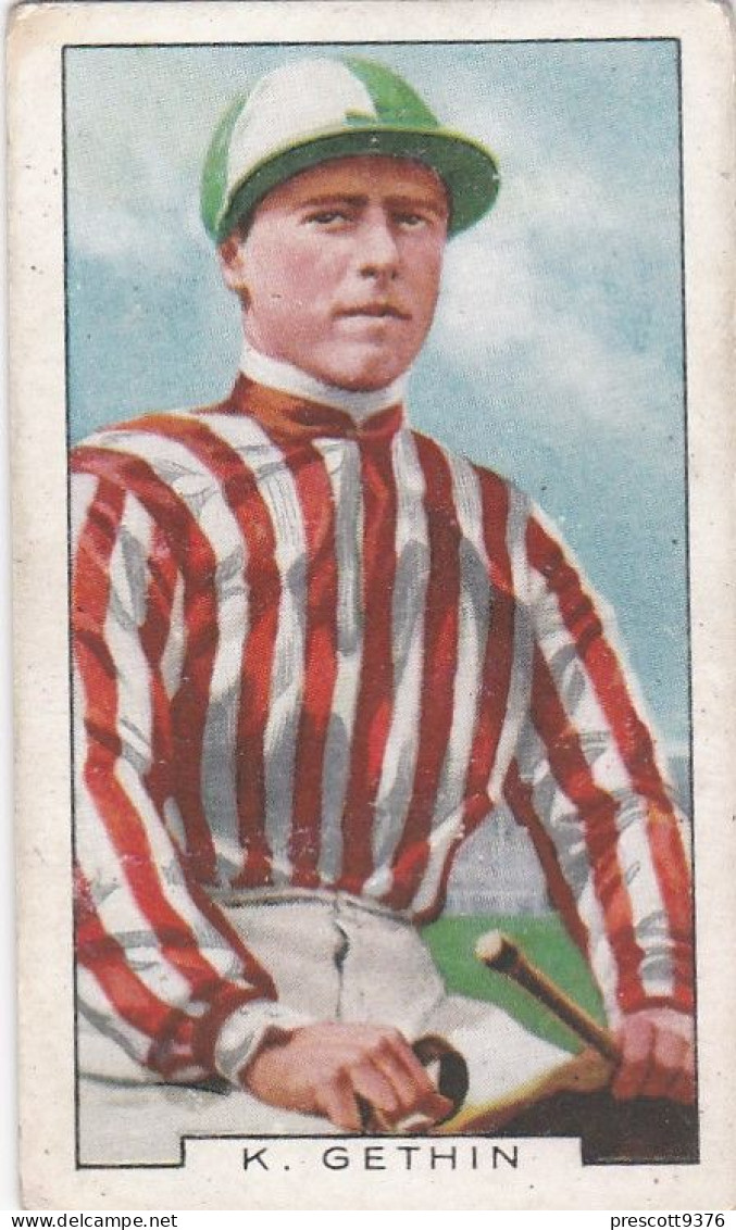 Famous Jockeys 1936 - 44 David MacGuigan   - Gallaher Cigarette Card - Original- Sport, Horse Racing - Gallaher