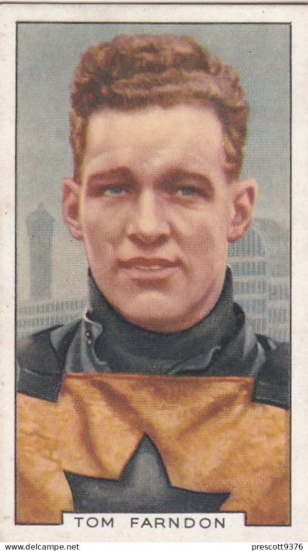 31 Tom Farndon, Speedway  - Sporting Personalities 1936 - Gallaher Cigarette Card - Original - Sport - - Gallaher