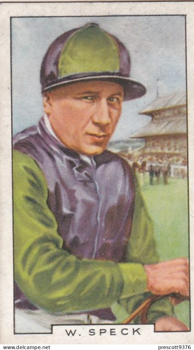 42 W Speck, Horse Racing - Sporting Personalities 1936 - Gallaher Cigarette Card - Original - Sport - - Gallaher