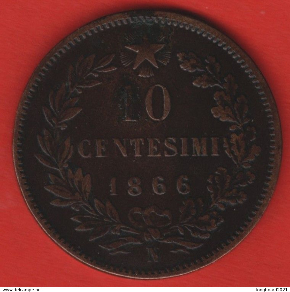 ITALY - 10 CENTESIMI 1866N - 1861-1878 : Vittoro Emanuele II