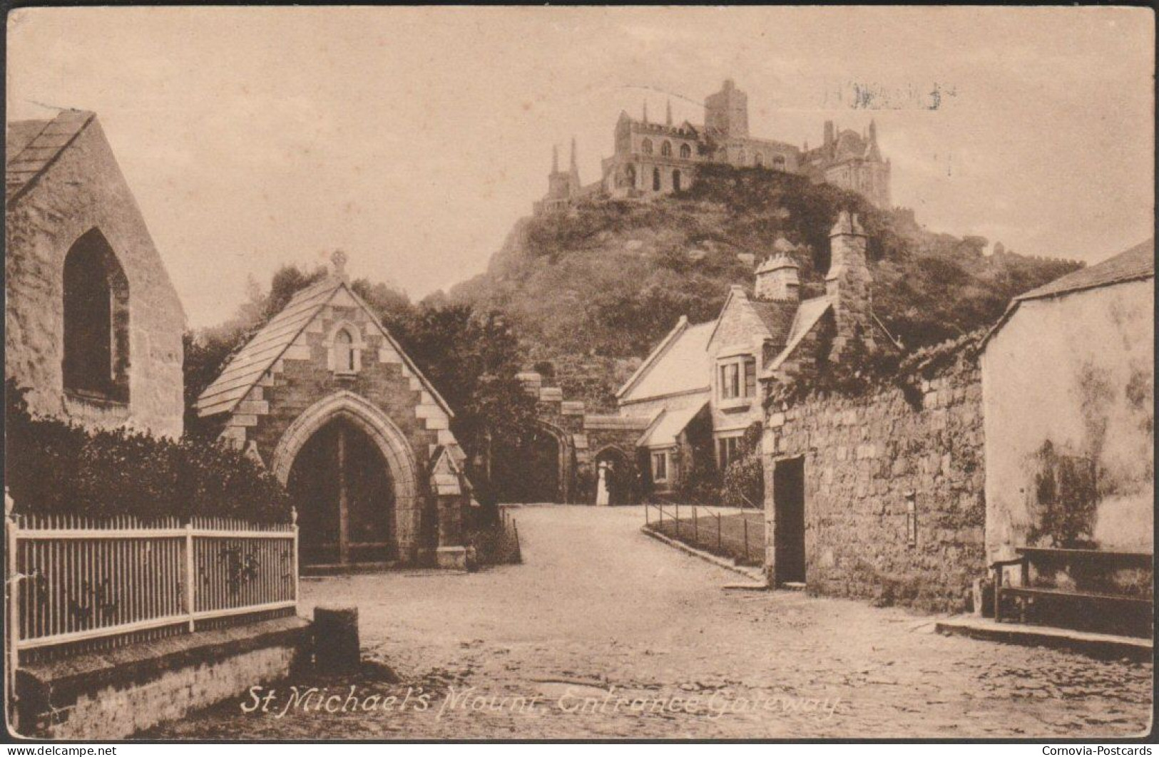 Entrance Gateway, St Michael's Mount, Cornwall, 1926 - Frith's Postcard - St Michael's Mount