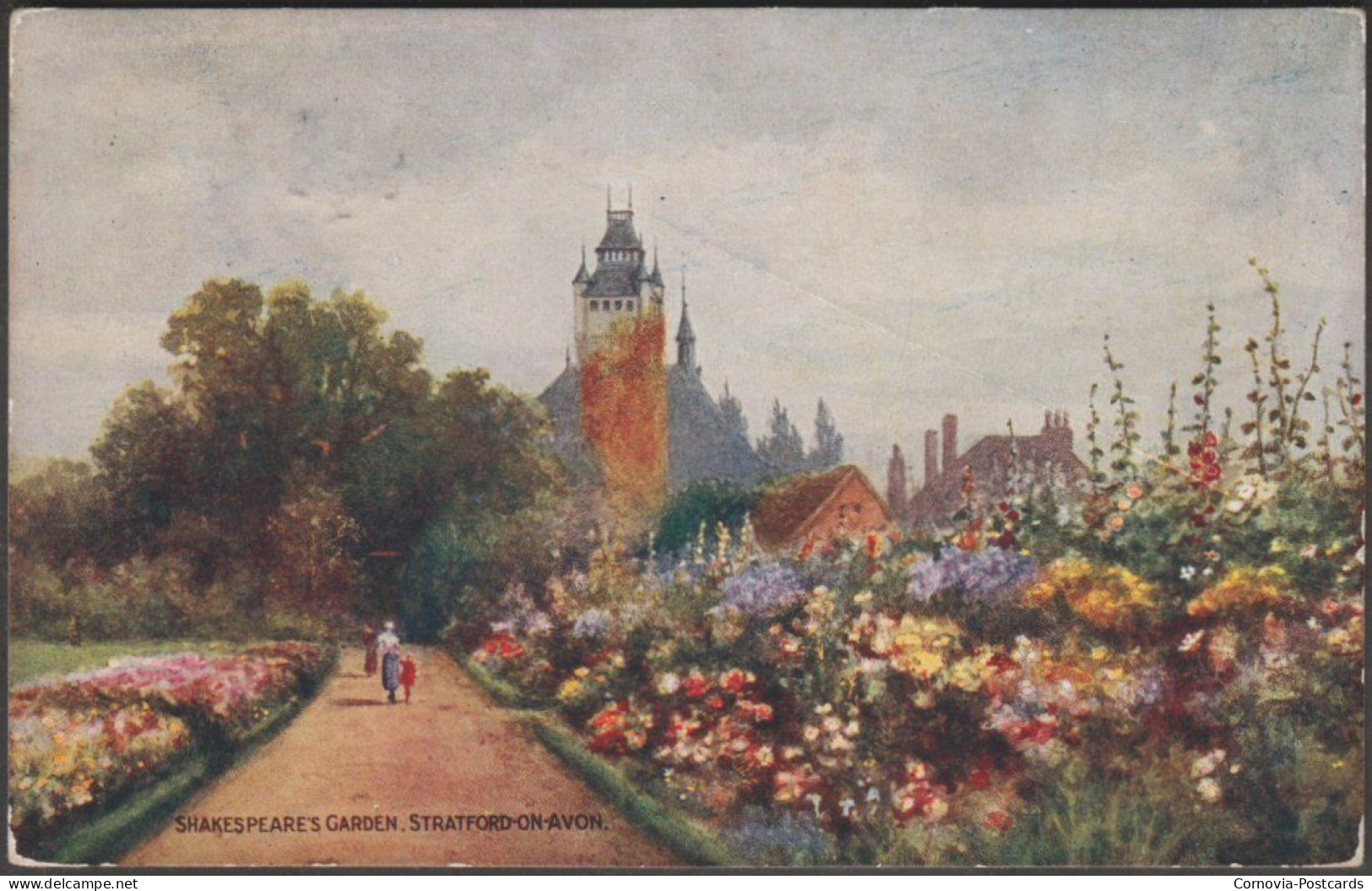 Shakespeare's Garden, Stratford-on-Avon, 1935 - Salmon Postcard - Stratford Upon Avon