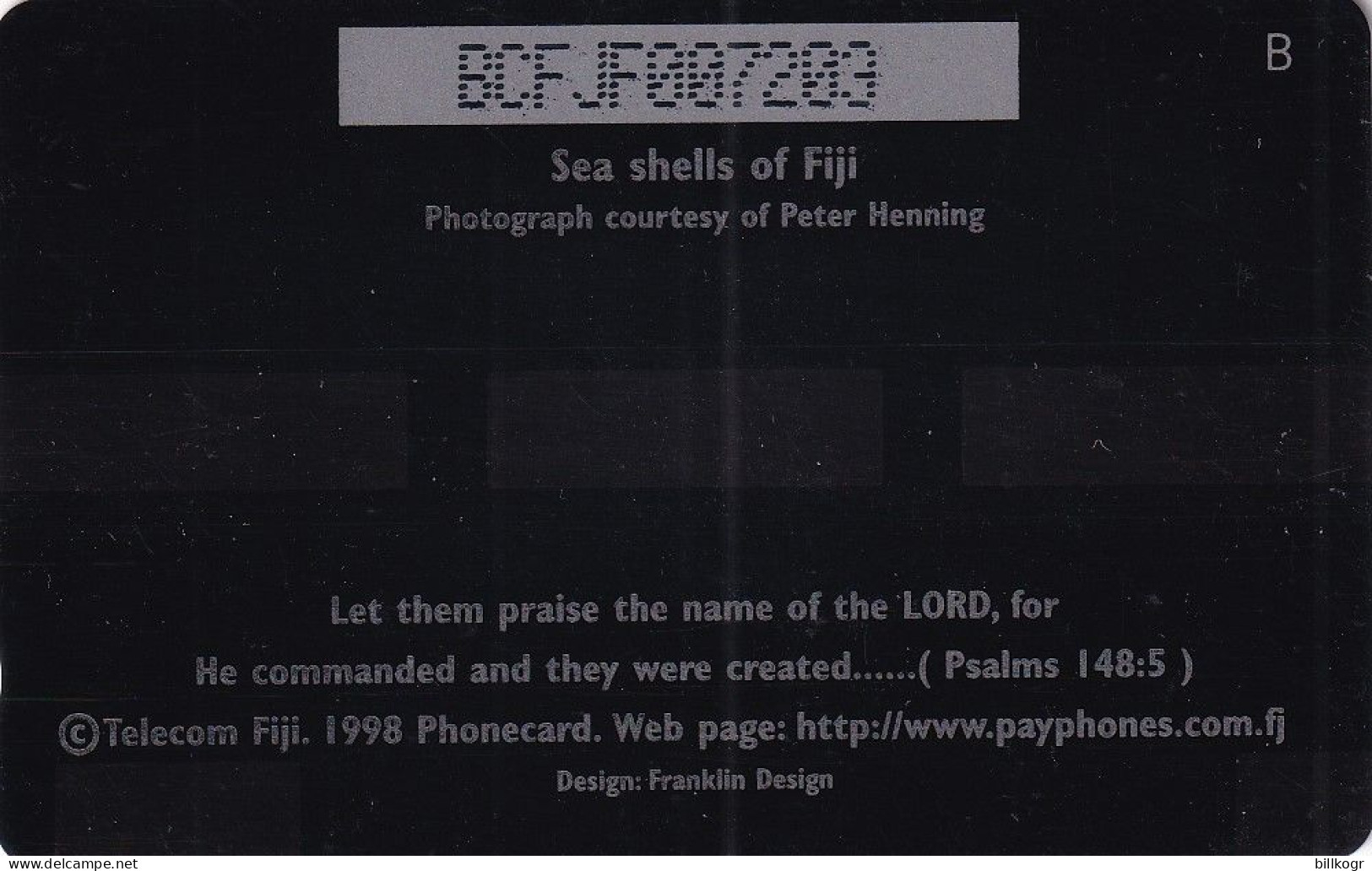 FIJI ISL. - Sea Shells Of Fiji($50), CN : BCFJF/B(silver Strip), Tirage %6000, Used - Fiji