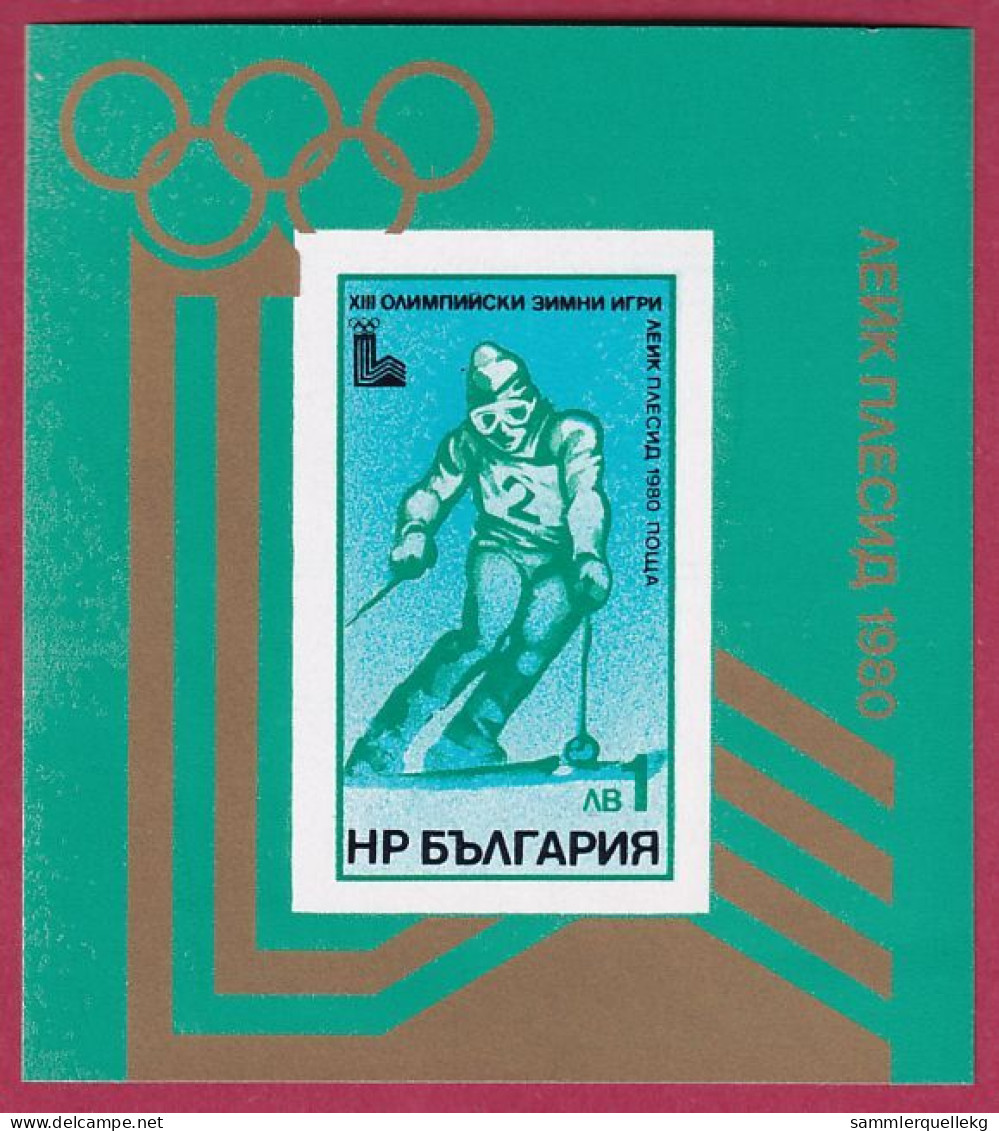 Bulgarien Block 94 Postfrisch, Olympische Winterspiele 1980 In Lake Placid - Spezialslalom ( Nr. 2042 ) - Winter 1980: Lake Placid
