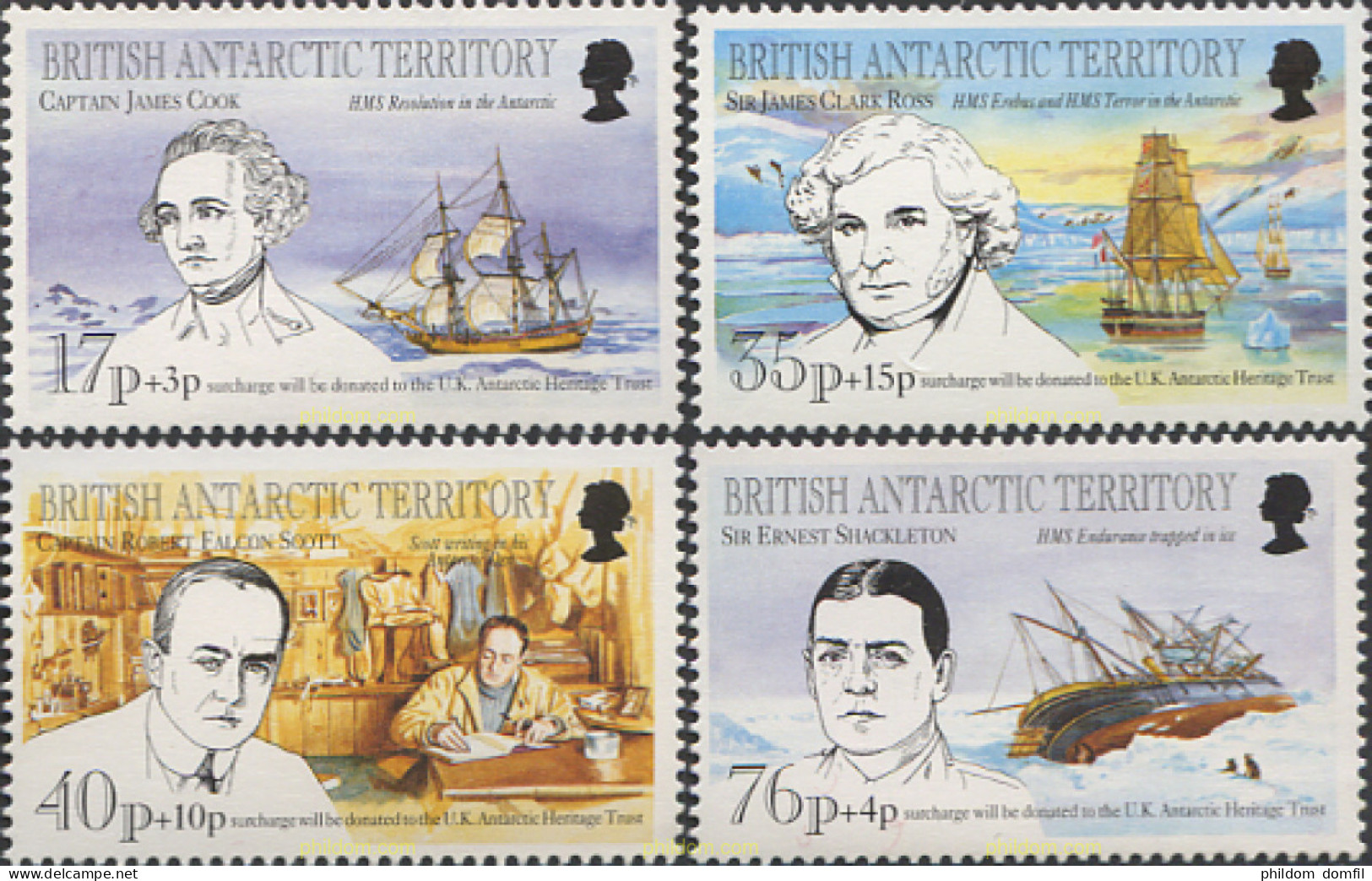 159846 MNH ANTARTIDA BRITANICA 1994 EXPLORADORES ANTARTICOS - Unused Stamps