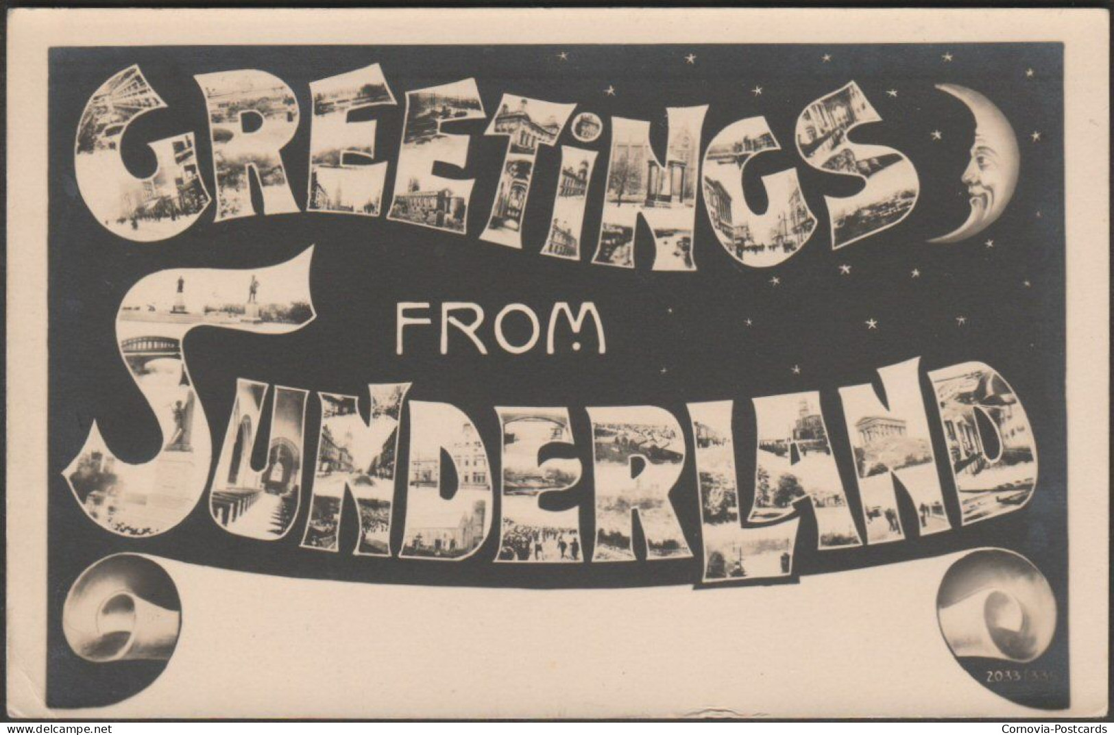 Greetings From Sunderland, Durham, 1905 - Ralph Dunn RP Postcard - Sonstige & Ohne Zuordnung