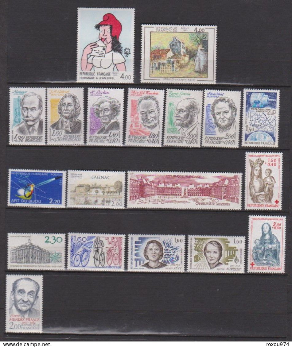 ANNEE COMPLETE  1983 TIMBRES NEUFS**         2 SCAN - 1980-1989