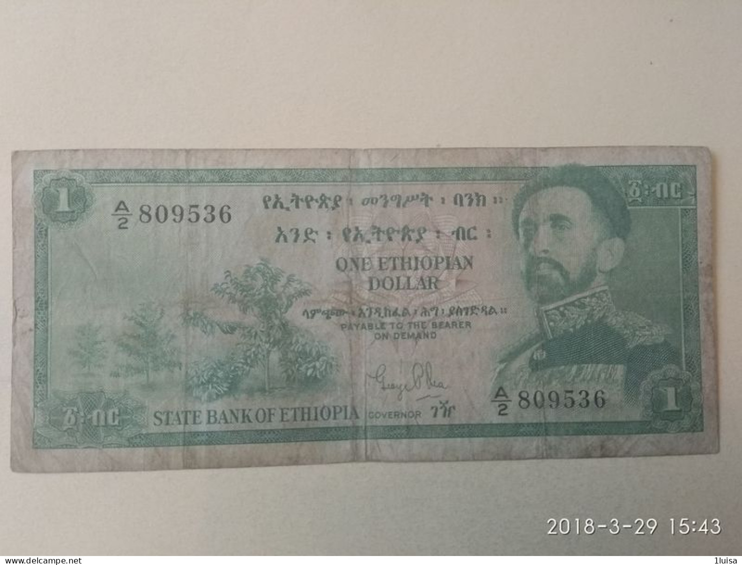 ETHIOPIA  1 BIRR 1976 - Estonie