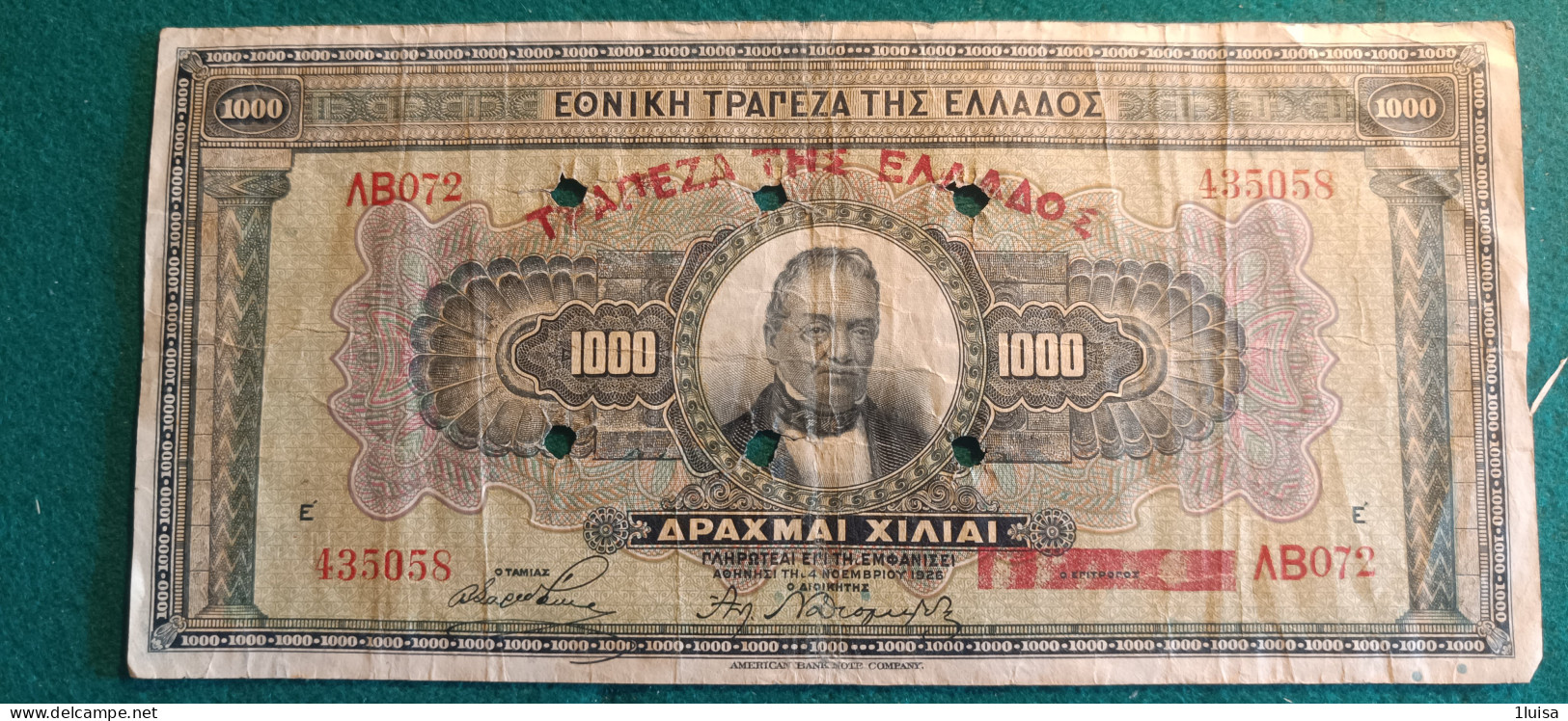 GRECIA 1000 DRAKME 1926 - Grèce