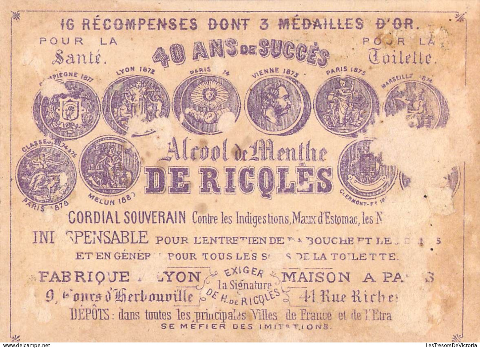 Vieux Papiers - Lot De 7 Chromos - Chocolat - Mercerie - Alcool - Altri & Non Classificati