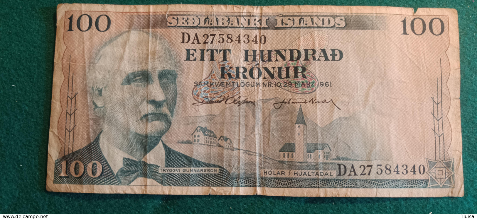 ISLANDA 100 KRONUR 1961 - Island