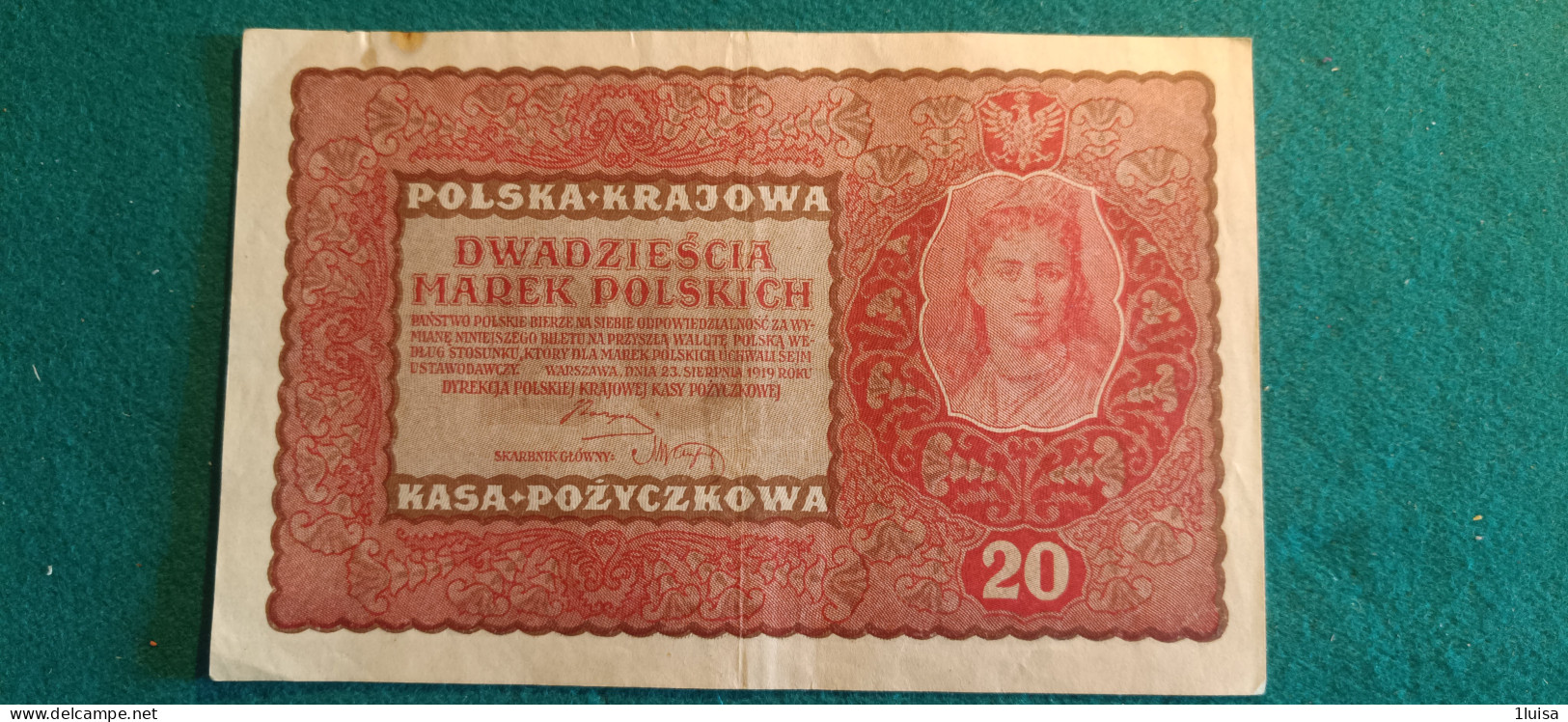 POLONIA 20 ZLOTYCH 1919 - Pologne