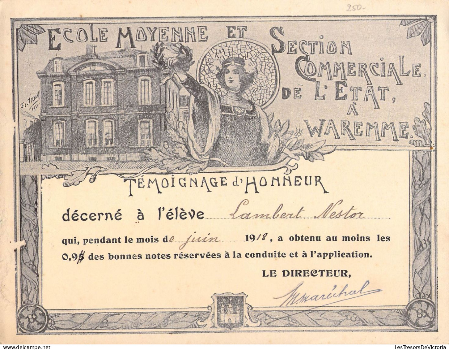 Vieux Papiers - Témoignages D'honneur Scolaires - Lot De 11 Documents - Diploma's En Schoolrapporten