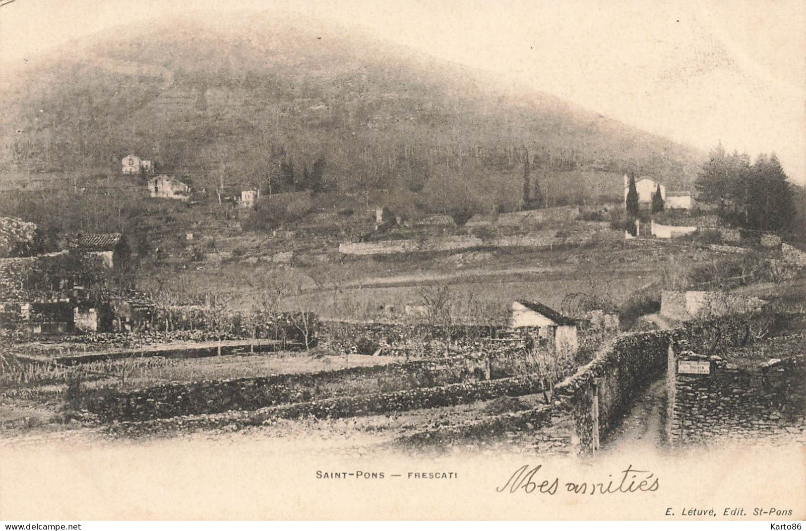 Frescati , St Pons * 1905 * Quartier Village Lieu Dit Hameau * Frescatis - Saint-Pons-de-Mauchiens