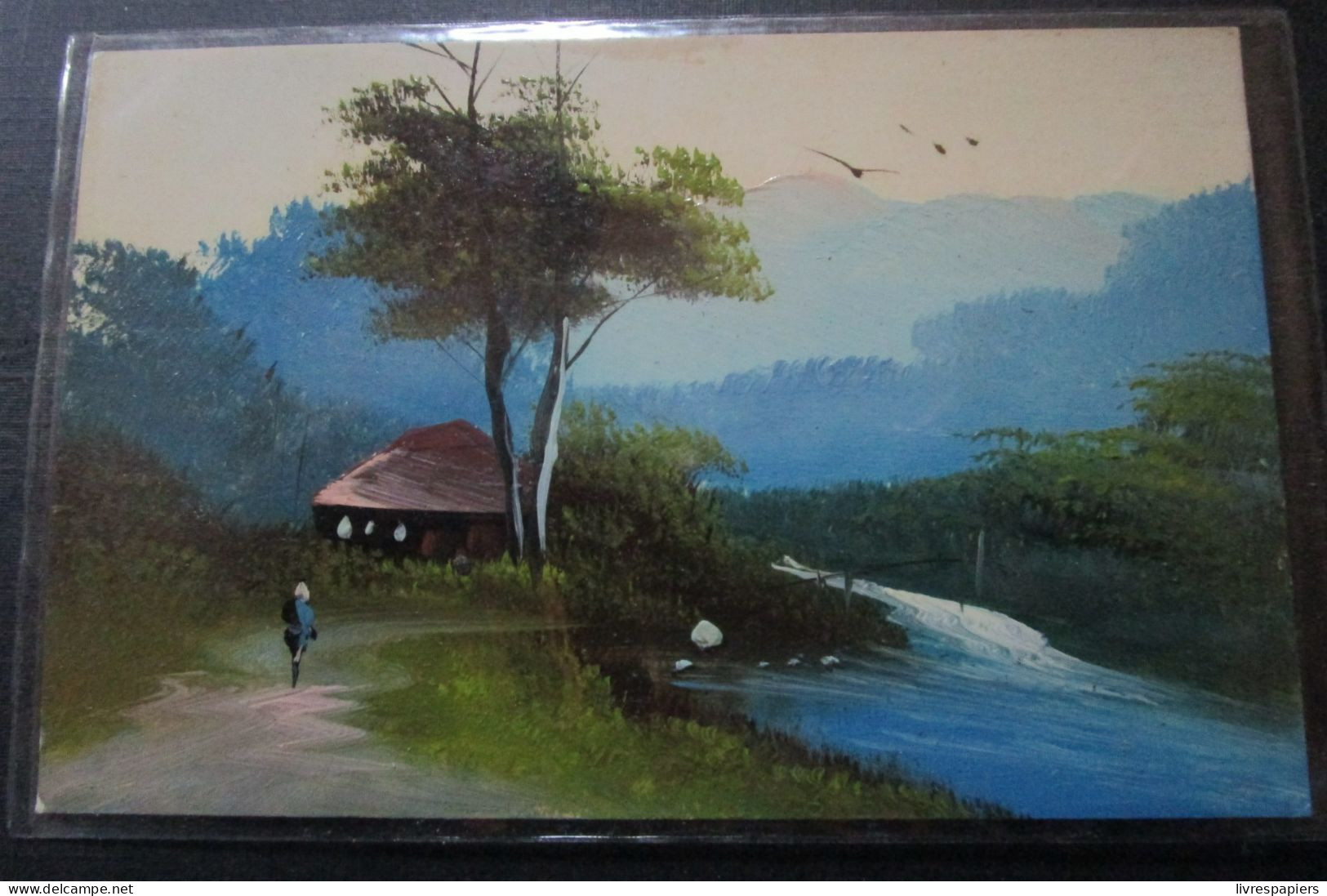Japon Peinture Huile Paysage Cpa - Other & Unclassified