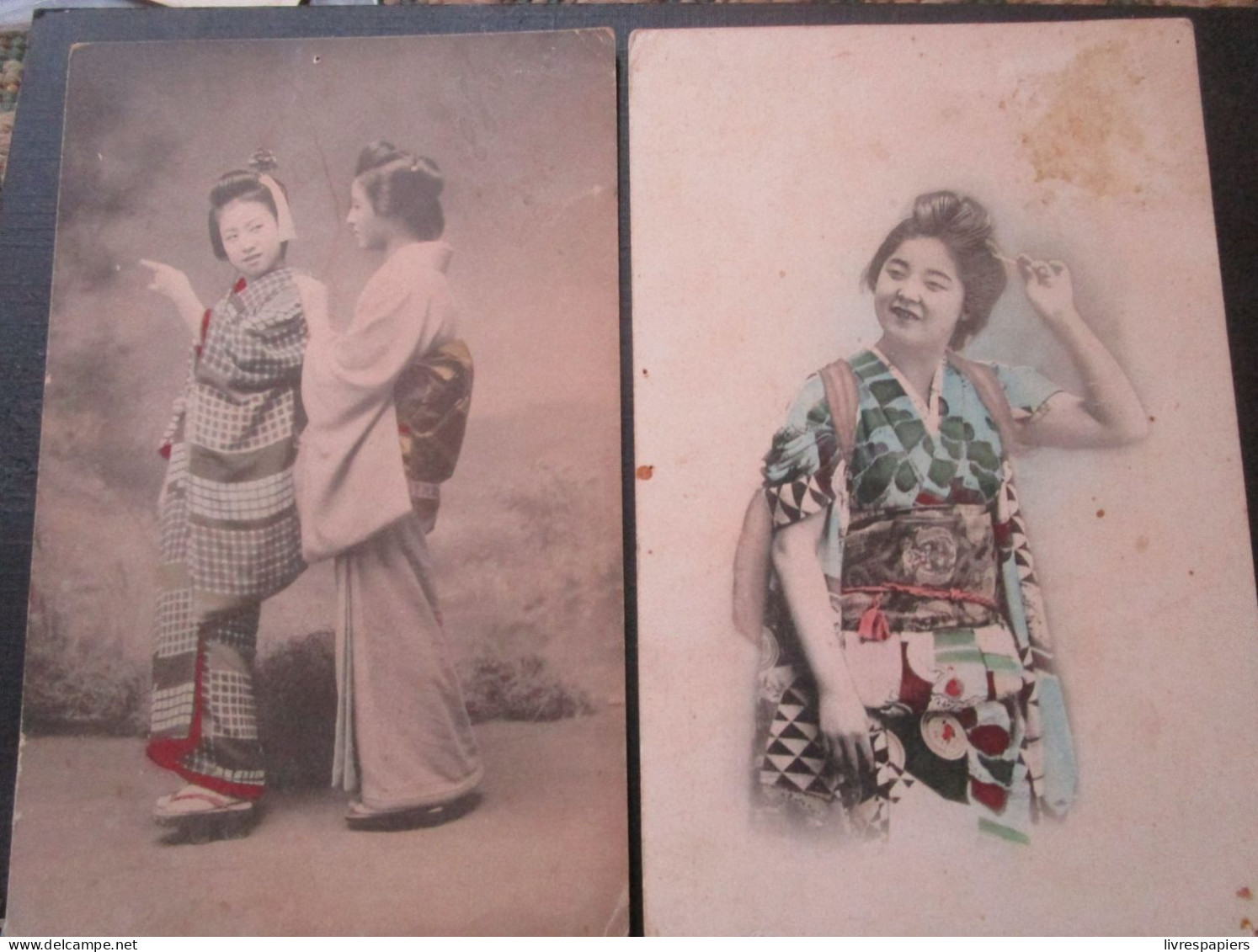 Japon Femmes Japonaise Kimono Lot 2 Cpa - Other & Unclassified