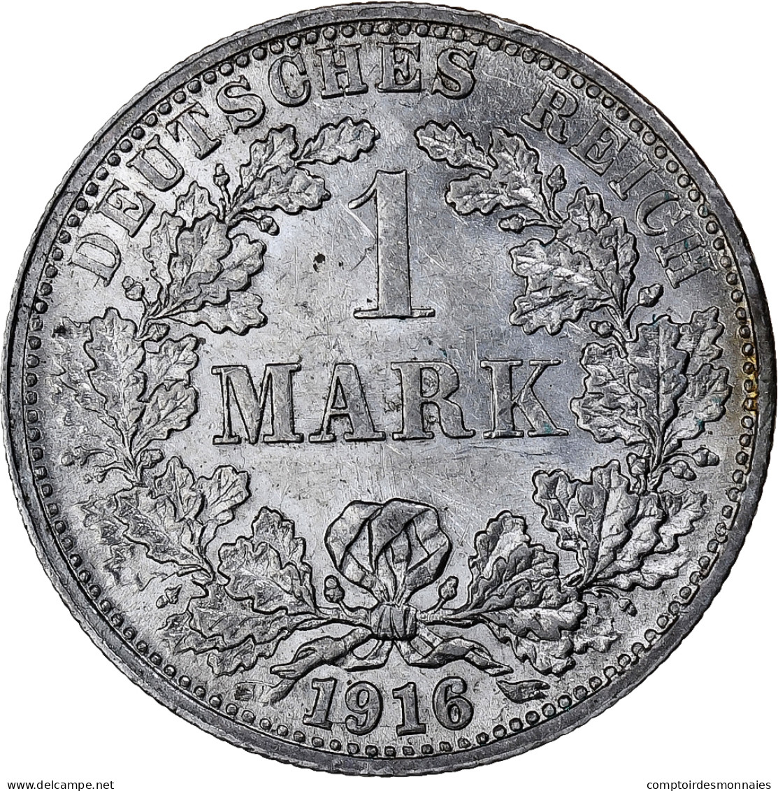 Empire Allemand, Wilhelm II, Mark, 1916, Stuttgart, Argent, SUP, KM:14 - 1 Mark