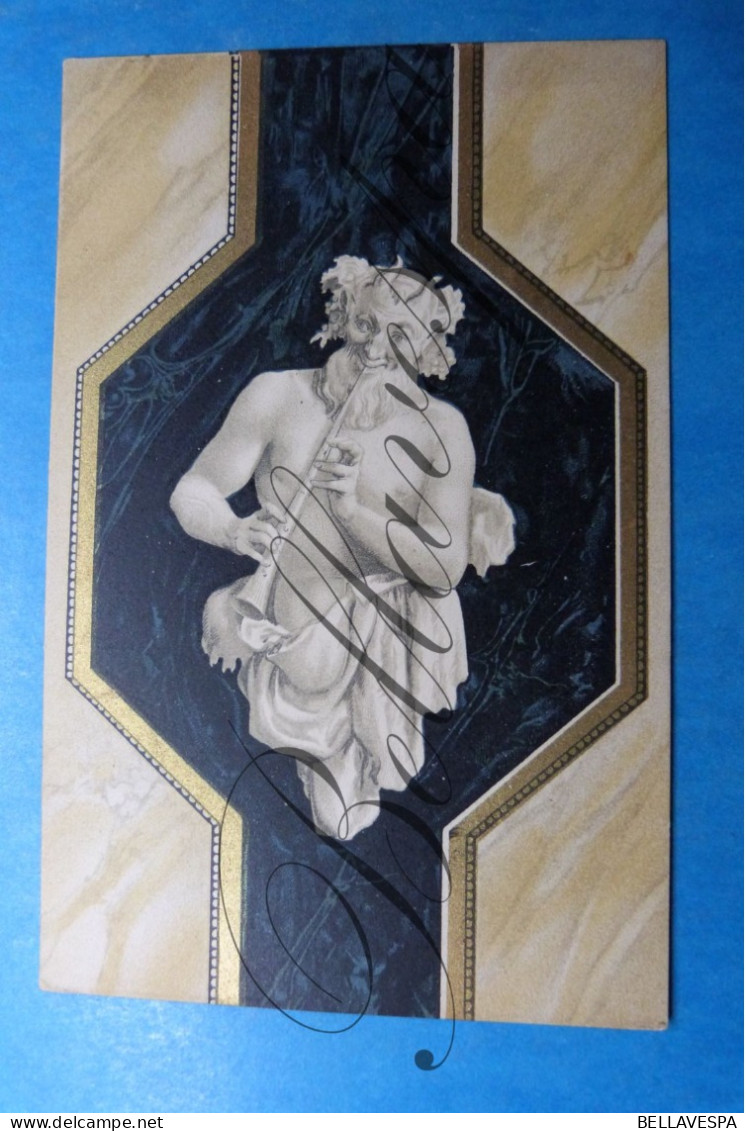 Fanatsie Top Cpa 2 Piece Rare  Faun  Panfluit Romeinse Bosgod Sagen  Mythologie In Art Deco S - Femmes