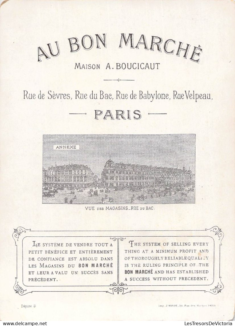 Vieux Papiers - Fiches Illustrées - Publicité - Au Bon Marché - La Biche Au Bois - Bande Dessinée - Autres & Non Classés