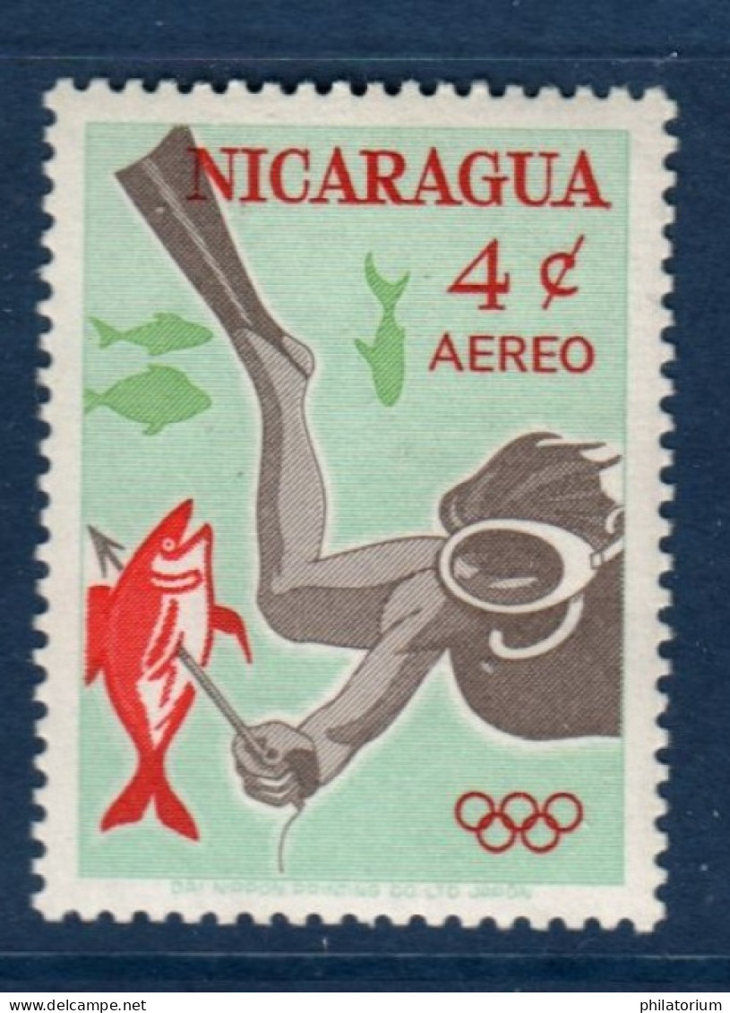 Nicaragua, Yv PA 495, Mi 1337, **, Sport, Plongée, - Diving