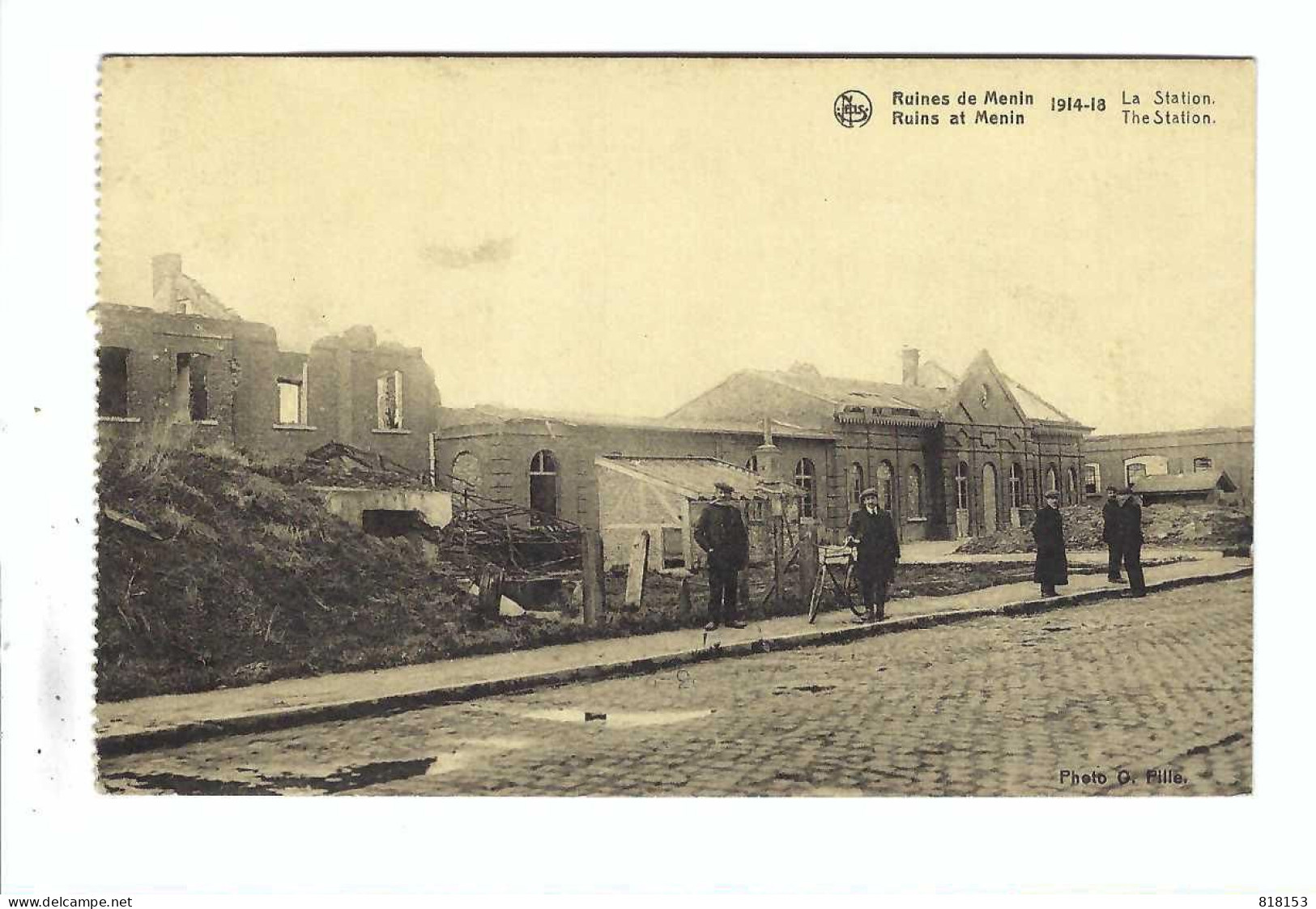 Ruines De Menin 1914-18  La Station - Menen