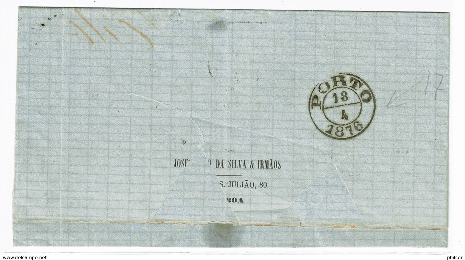 Portugal, 1876, # 41 Dent. 12 1/2, Tipo I, Para O Porto - Briefe U. Dokumente