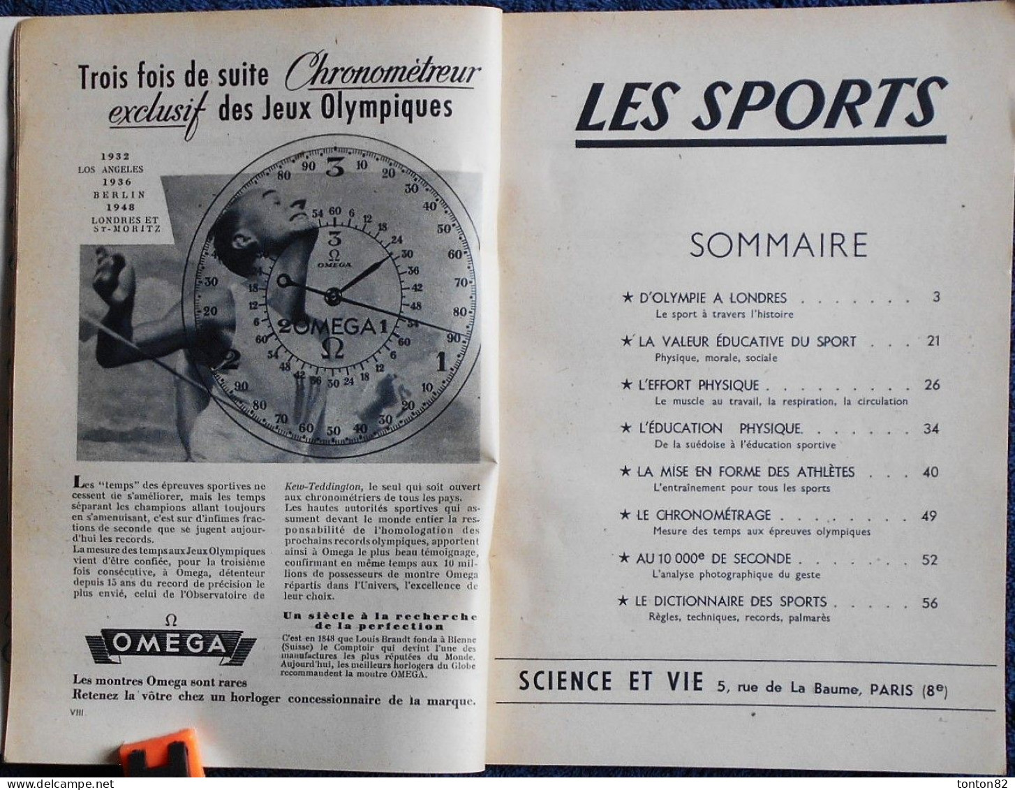 Science Et Vie - Numéro Hors Série - Les Sports - 1948 . - Ciencia