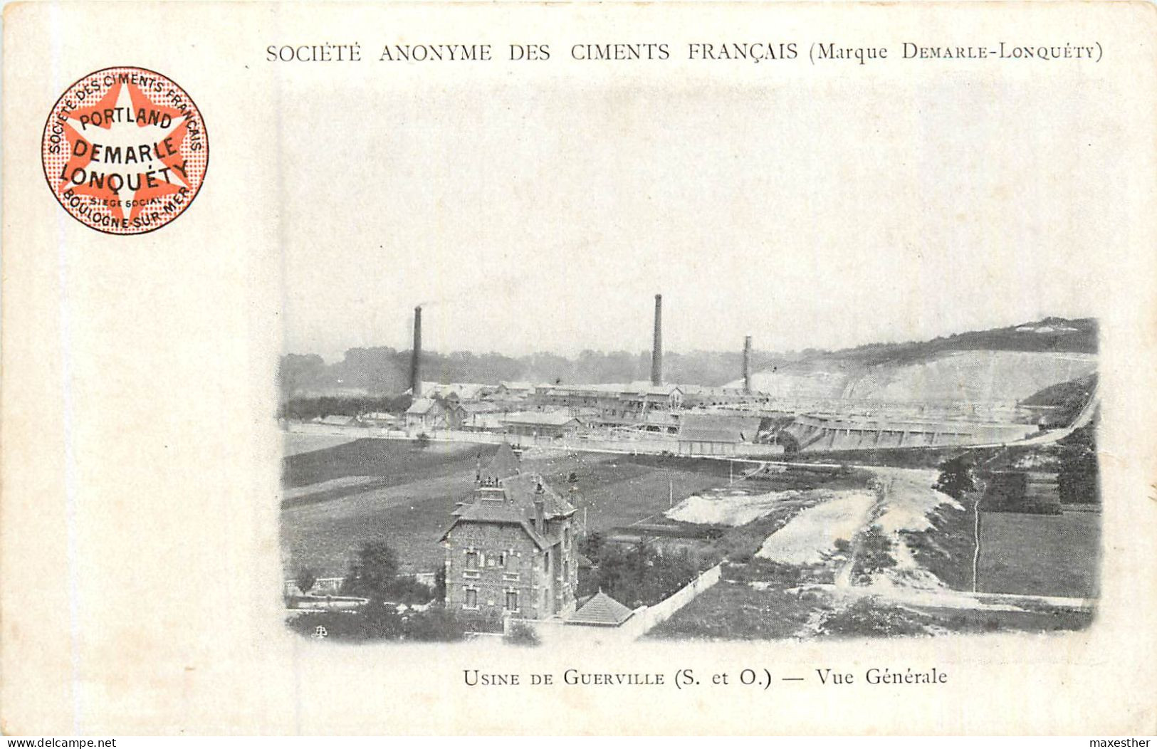 GUERVILLE "Sté Anonyme Des Ciments Français" Marque Demarle-Longuéty) Usine De ...vue Générale - Guerville