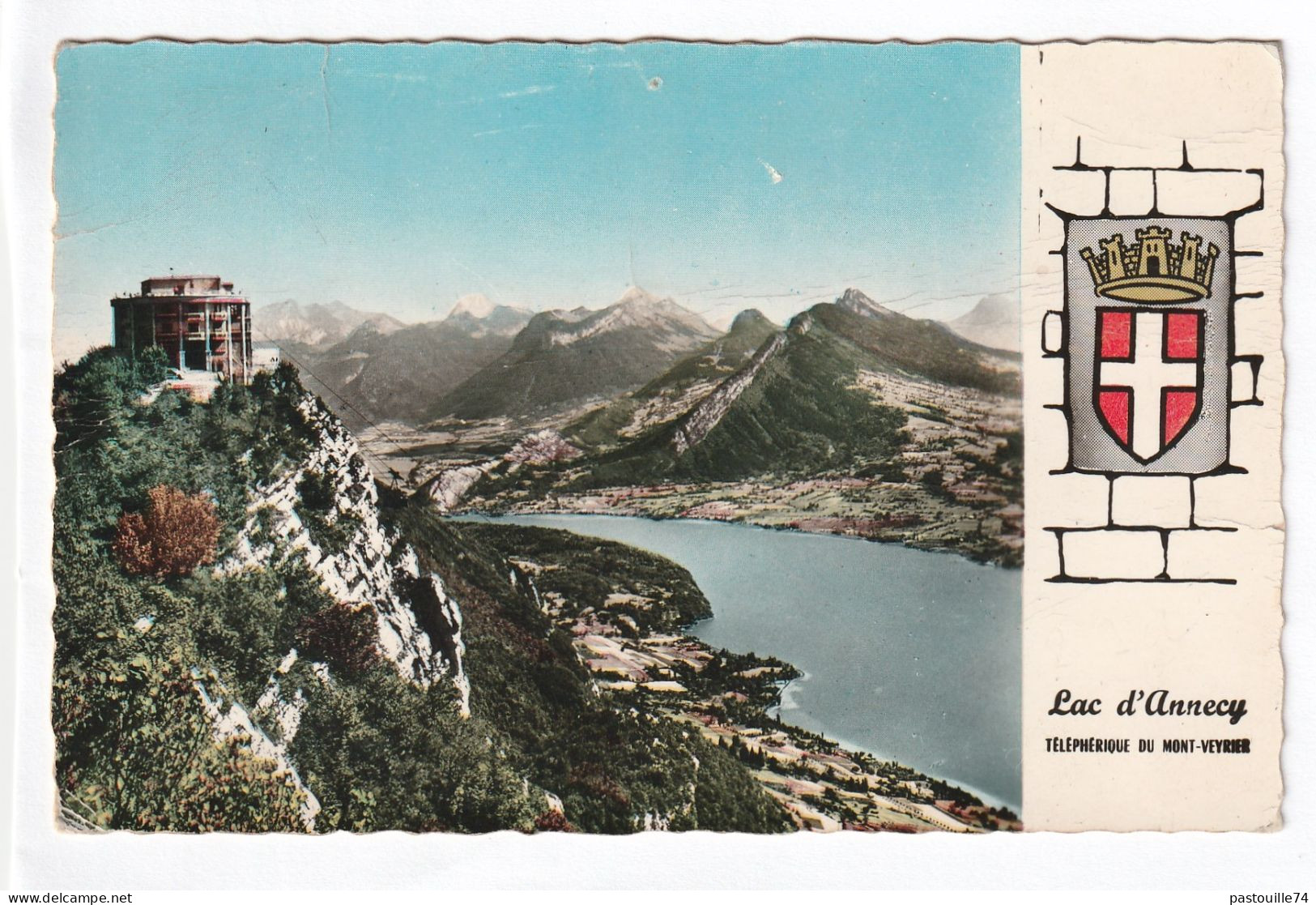 CPSM :  14 X 9  - LAC D'ANNECY  -  Station Supérieure Du Téléphérique Du Mont Veyrier Et Montagnes Des Bauges - Veyrier