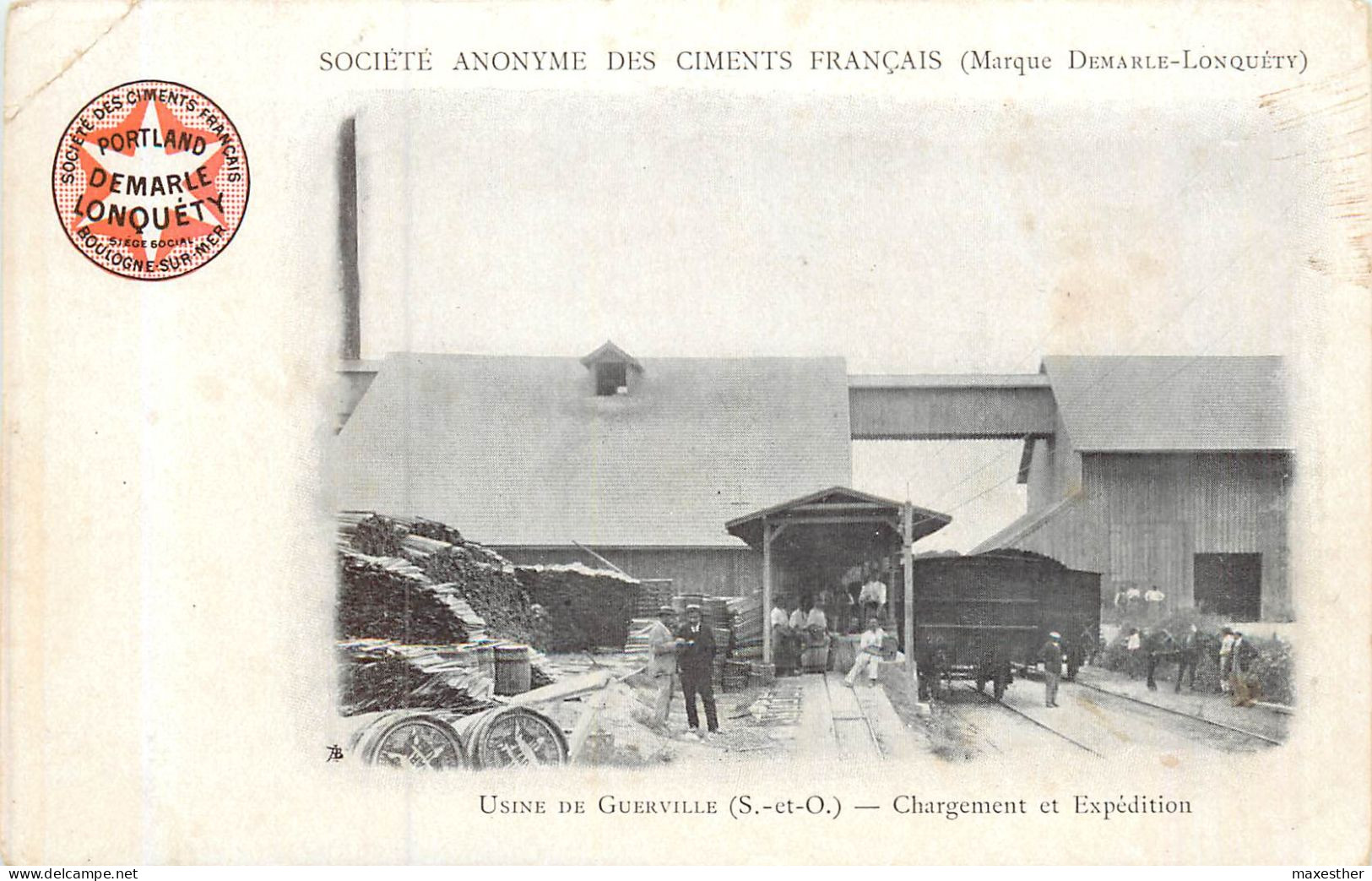 GUERVILLE "Sté Anonyme Des Ciments Français" Marque Demarle-Longuéty) Usine De ...chargement Et Expédition - Guerville