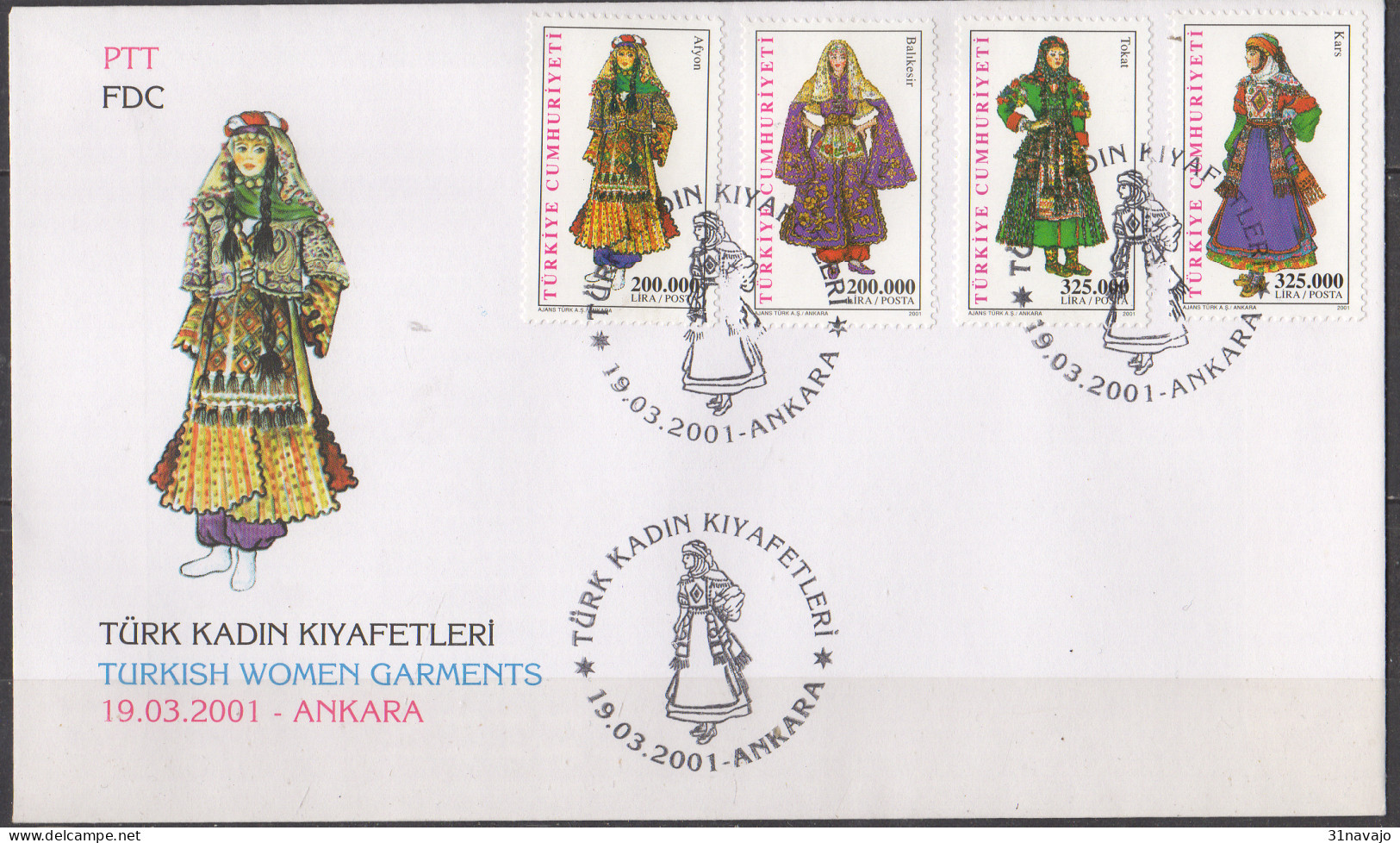 TURQUIE - Costumes 2001 FDC - FDC