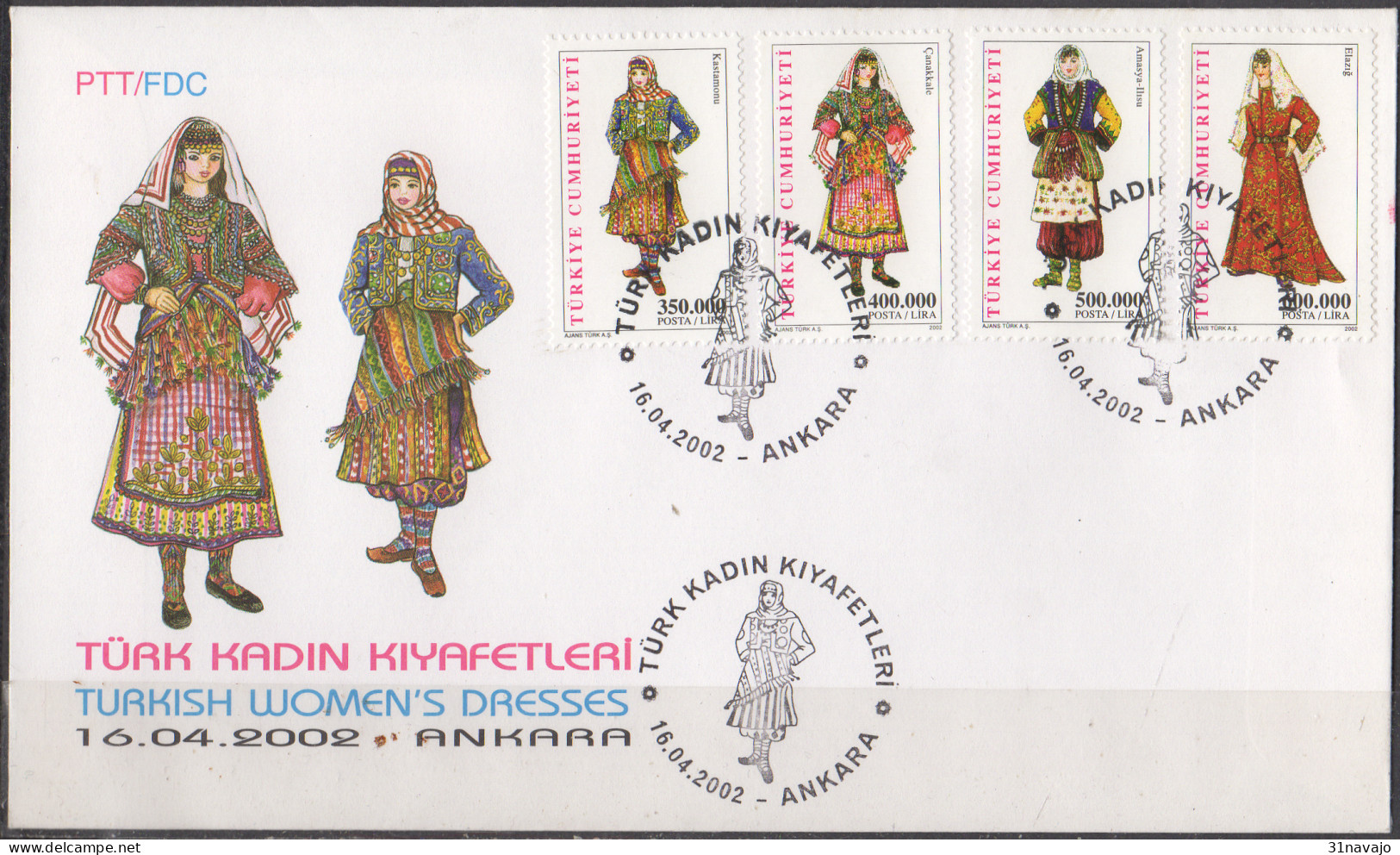 TURQUIE - Costumes 2002 FDC - FDC