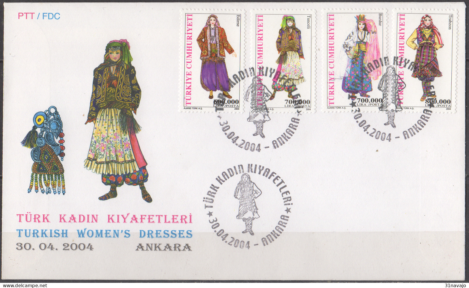 TURQUIE - Costumes 2004 FDC - FDC