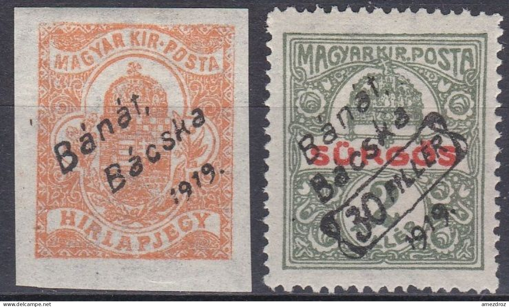 Hongrie Banat Bacska 1919 Mi 1 - 42  MH * (J33) - Banat-Bacska