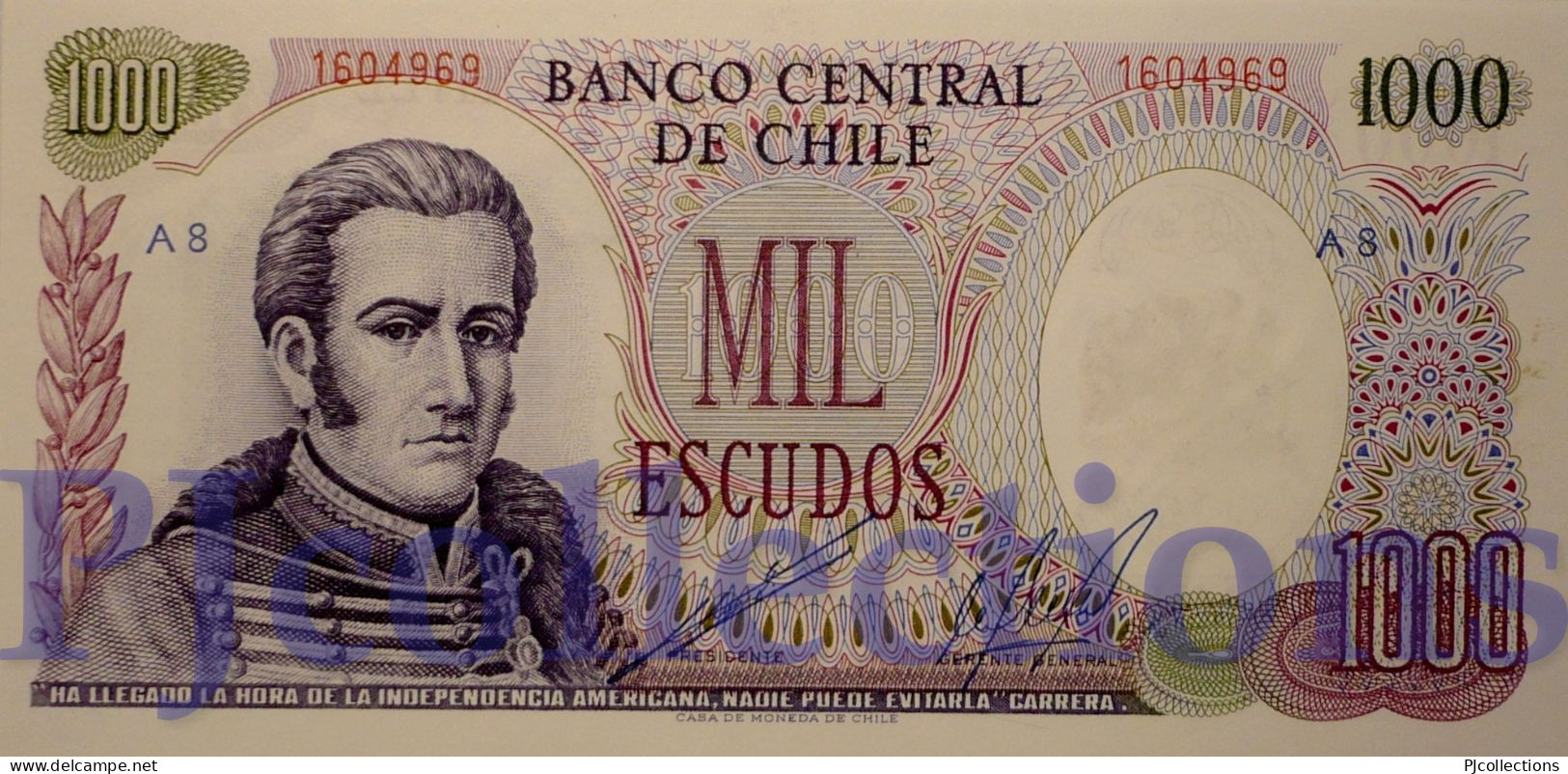 CHILE 1000 ESCUDOS 1967/76 PICK 146 UNC - Chile