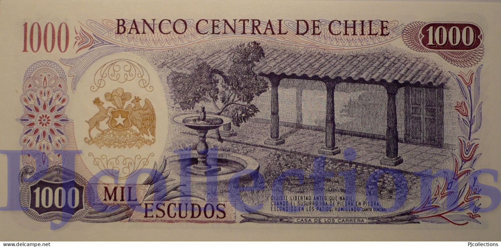 CHILE 1000 ESCUDOS 1967/76 PICK 146 UNC - Chili