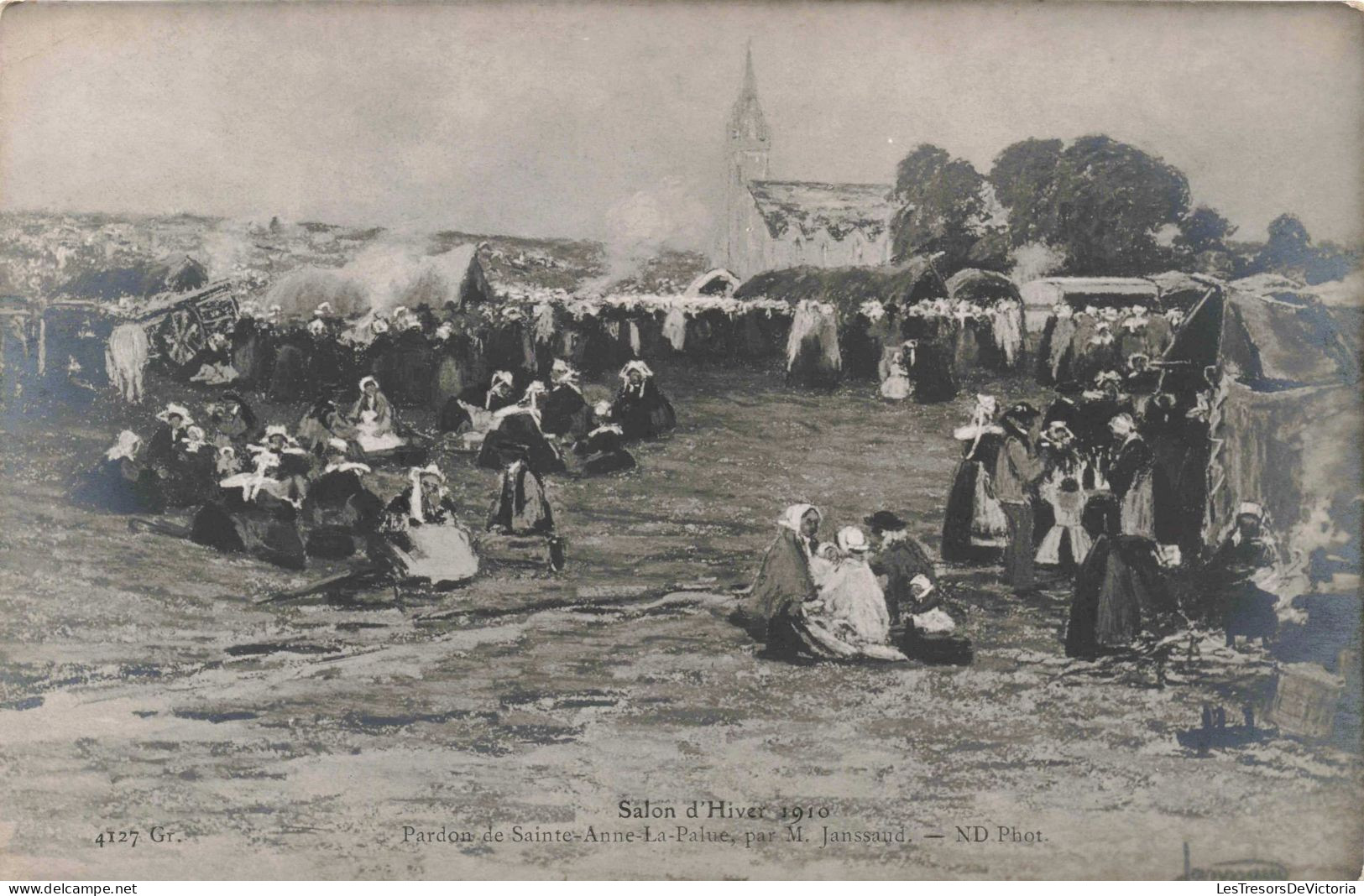 ARTS - Salon D'Hiver 1910 - Pardon De Sainte-Anne-La-Palue, Par M. Janssaud - Carte Postale Ancienne - Sonstige & Ohne Zuordnung