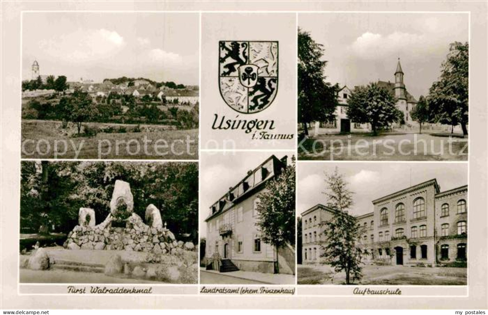 42905302 Usingen Fuerst Walraddenkmal Landratsamt Aufbauschule Kirche Usingen - Usingen