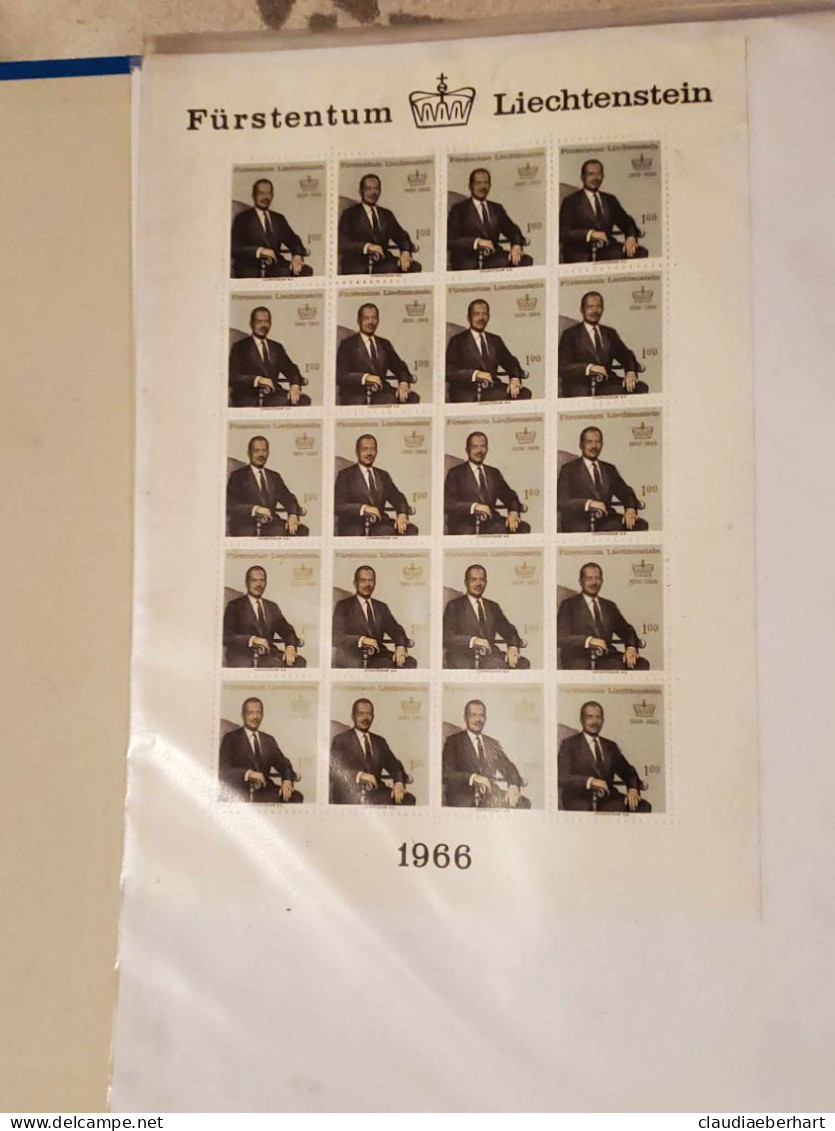 1966 Fürst Franz Josef II. Bogen Postfrisch Bogen Ersttagsstempel - Oblitérés