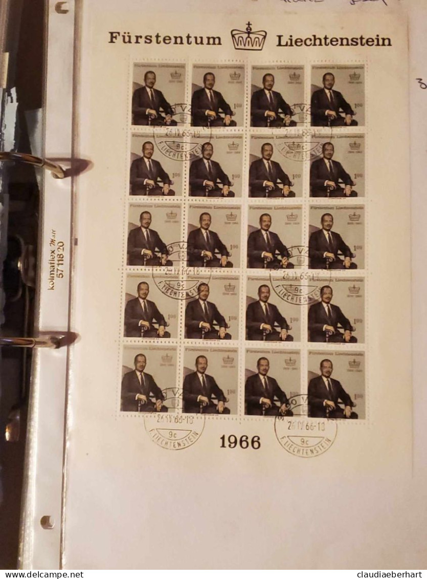 1966 Fürst Franz Josef II. Bogen Postfrisch Bogen Ersttagsstempel - Oblitérés