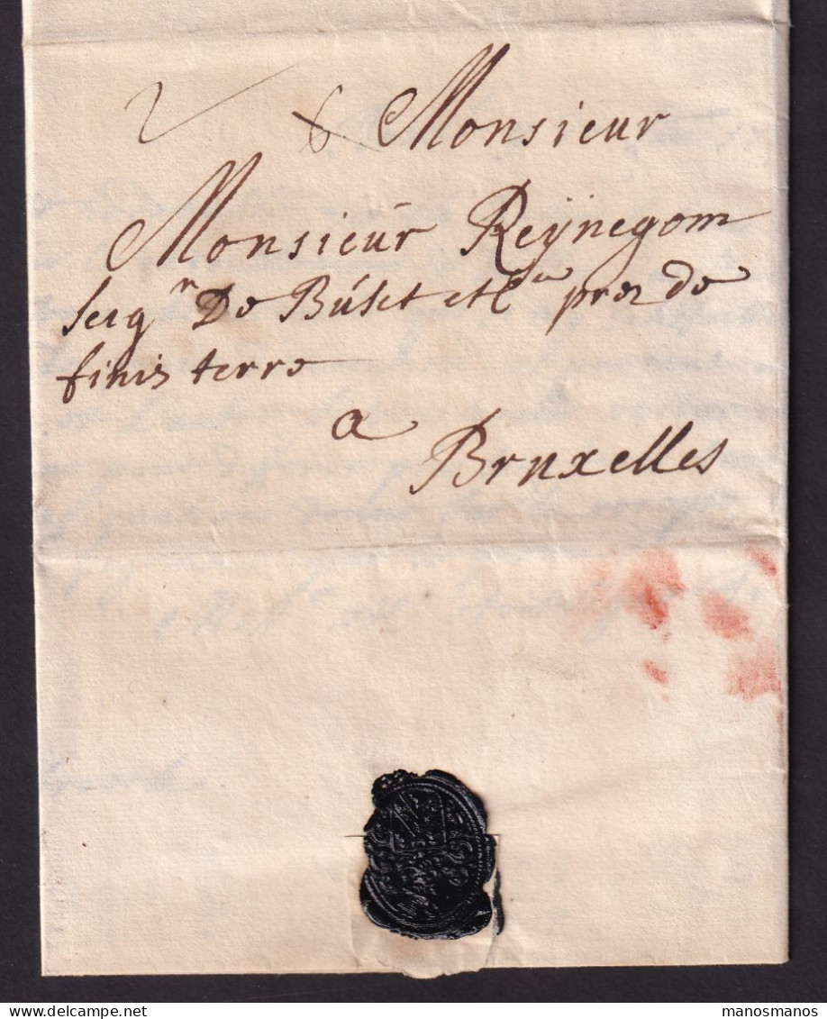 342/40 - Lettre Précurseur 1715 De ANTWERPEN à Bruxelles - Port 6 Stuivers à L' Encre , Corrigé à 2. - 1621-1713 (Paesi Bassi Spagnoli)