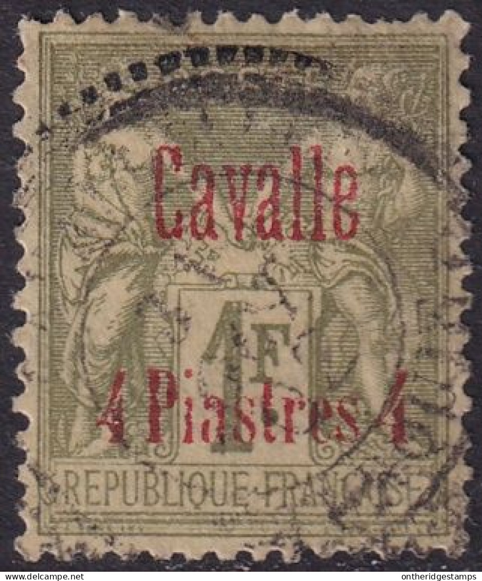 French Offices Cavalle 1893 Sc 7b Yt 8a Used Carmine Overprint - Oblitérés