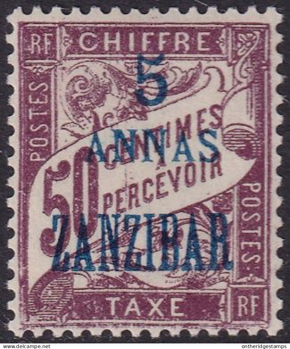 French Offices Zanzibar 1897 Sc J5 Yt Taxe 5 Postage Due MH* - Unused Stamps