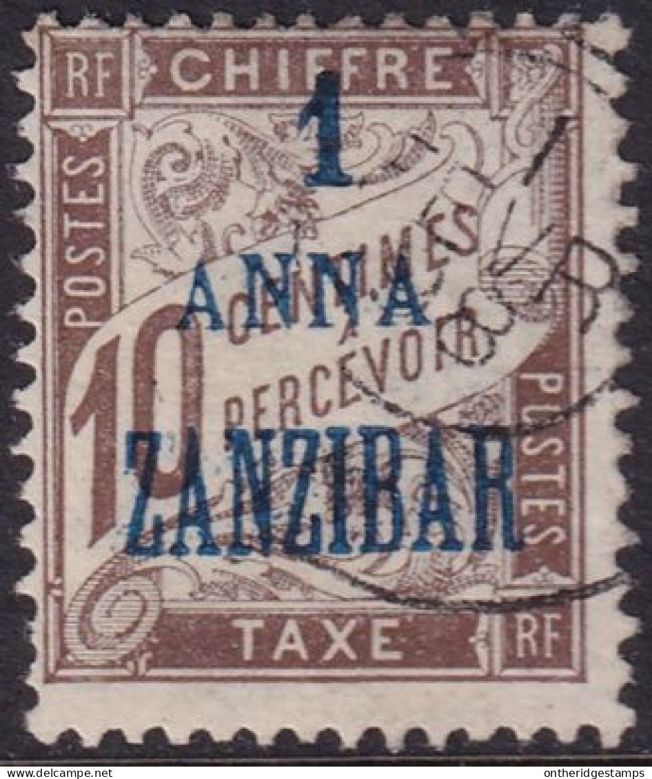 French Offices Zanzibar 1897 Sc J2 Yt Taxe 2 Postage Due Used - Usados