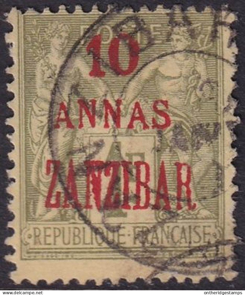 French Offices Zanzibar 1896 Sc 26a Yt 29a Used Carmine Overprint - Used Stamps