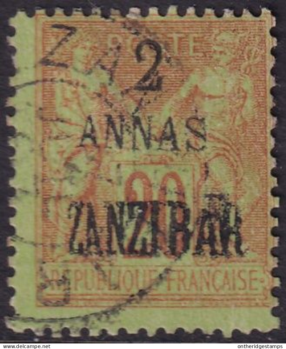 French Offices Zanzibar 1896 Sc 21 Yt 23 Used Tiny Thin - Used Stamps